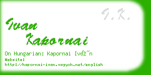 ivan kapornai business card